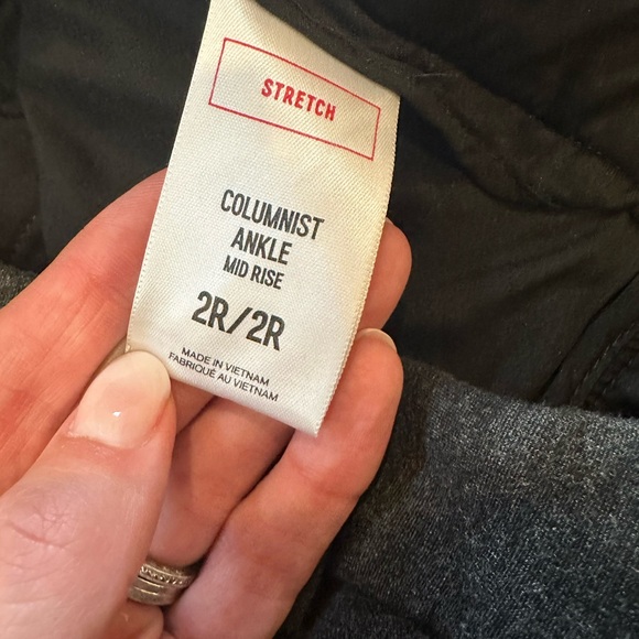 SALE ITEM: Express 2 Stretch Mid-rise Ankle Columnist Gray Black Piping - Picture 5 of 11